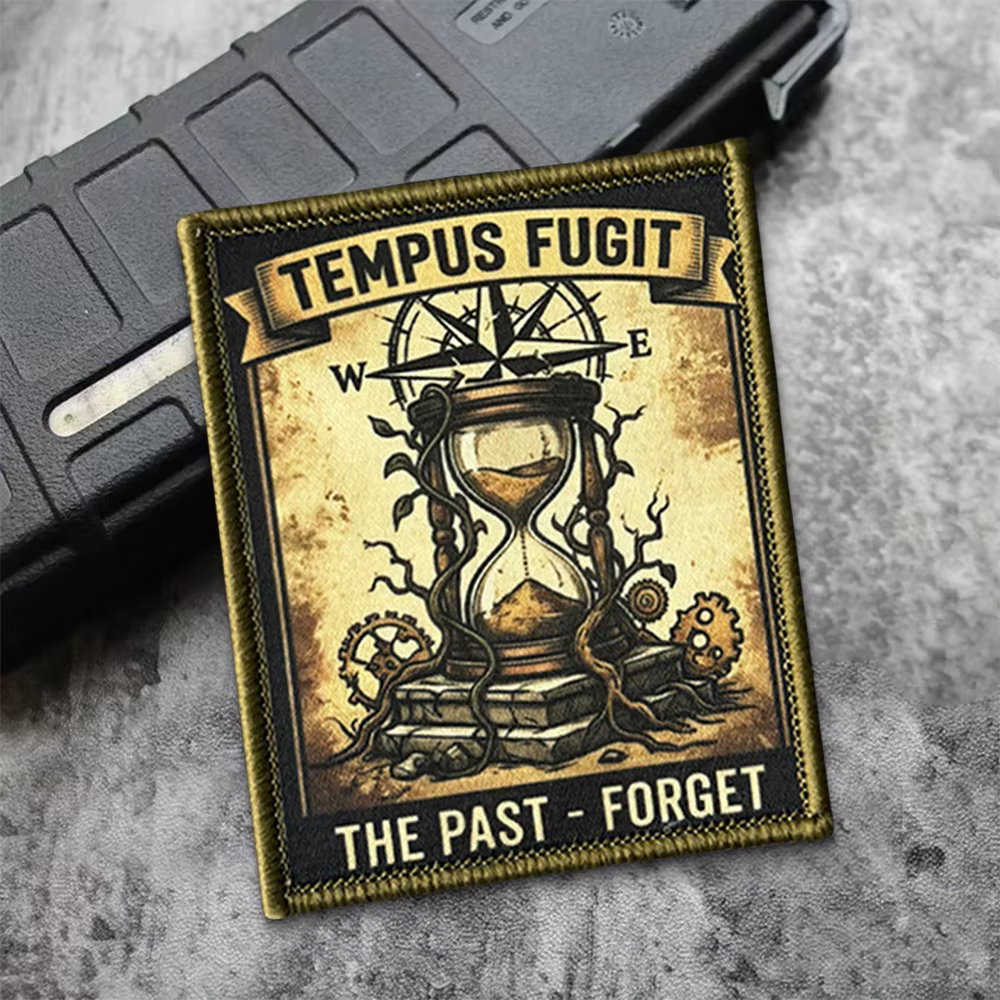 Parche táctico Tempus Fugit reloj de arena con gancho y bucle - imagen 3