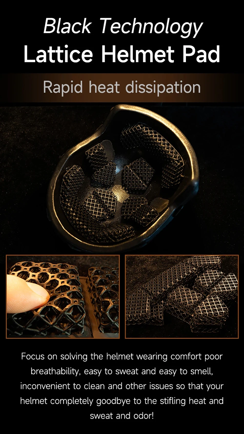 Estructura de panal impresa en 3D del forro universal para casco táctico