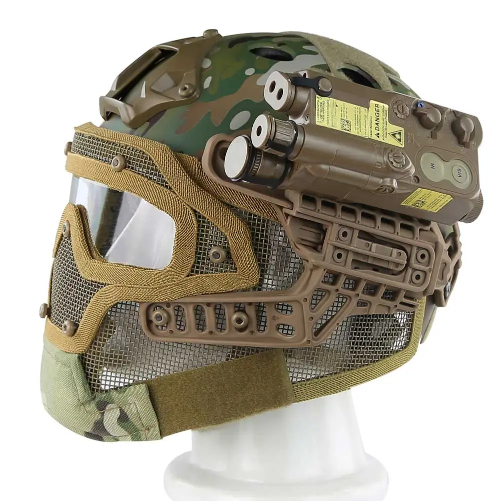 Casco táctico con malla de acero para airsoft, paintball y tiro - imagen 4
