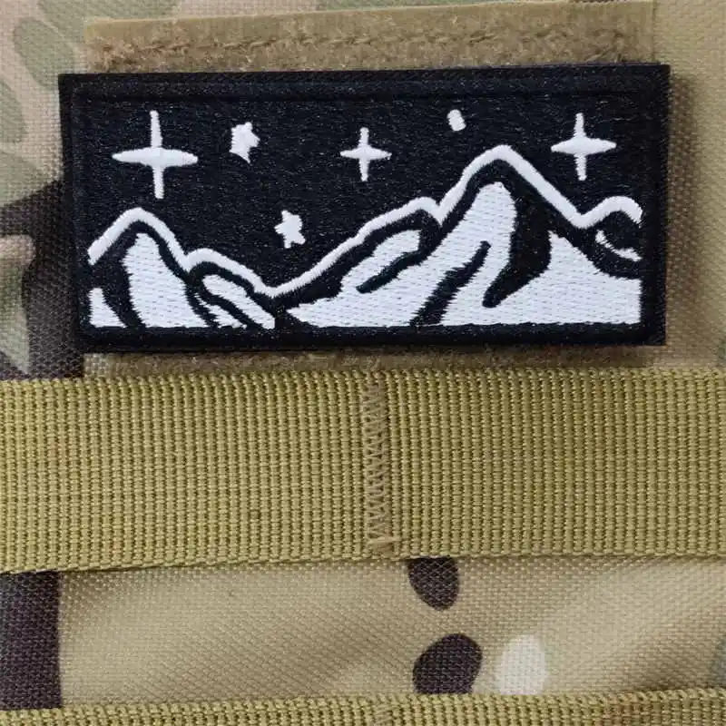Parche táctico bordado Mountain Star para chaleco y mochila con velcro - imagen 4