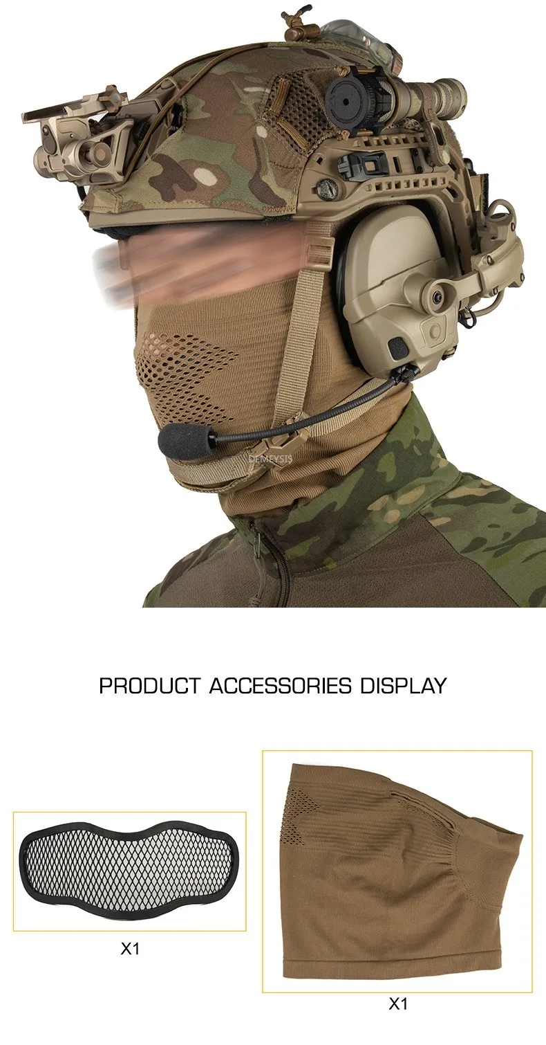 Máscara táctica airsoft malla acero con cubrecuello desmontable - imagen 3