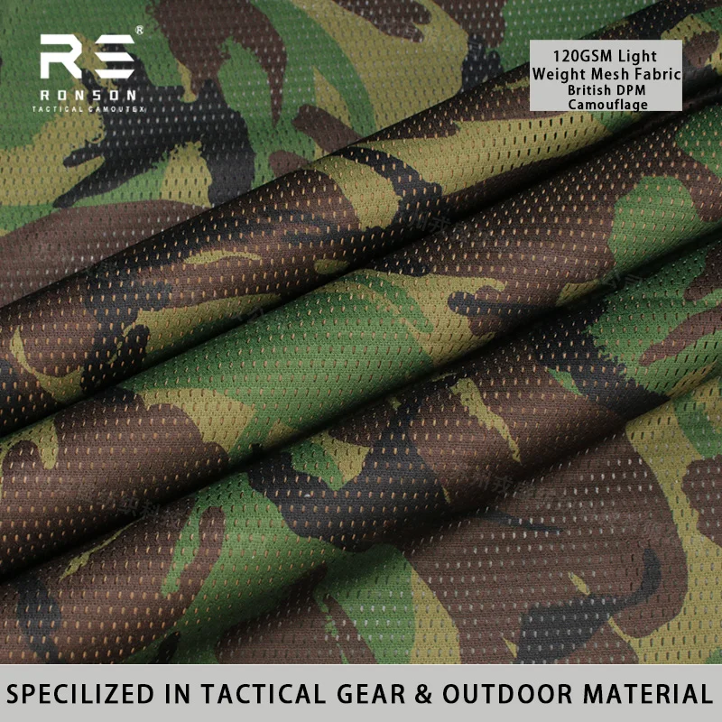 Tela de malla elástica camuflaje DPM británico para máscara táctica - imagen 4