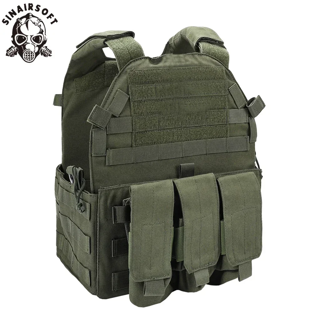 SINAIRSOFT chaleco táctico MOLLE portaplacas con bolsas revistas - imagen 4