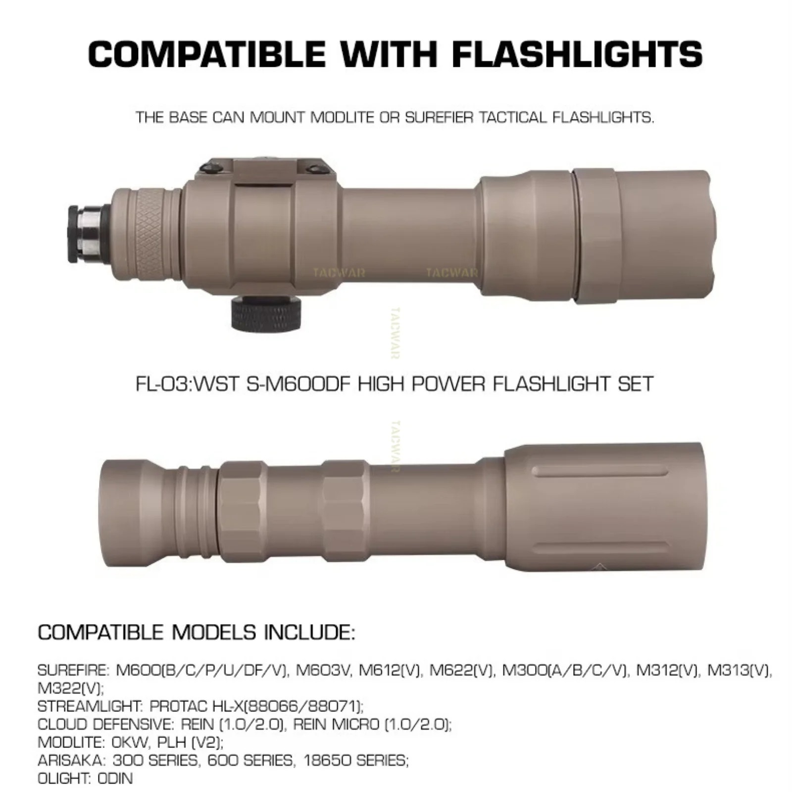Soporte X Offset Scout Mount M-Lok para linterna táctica Airsoft - imagen 2