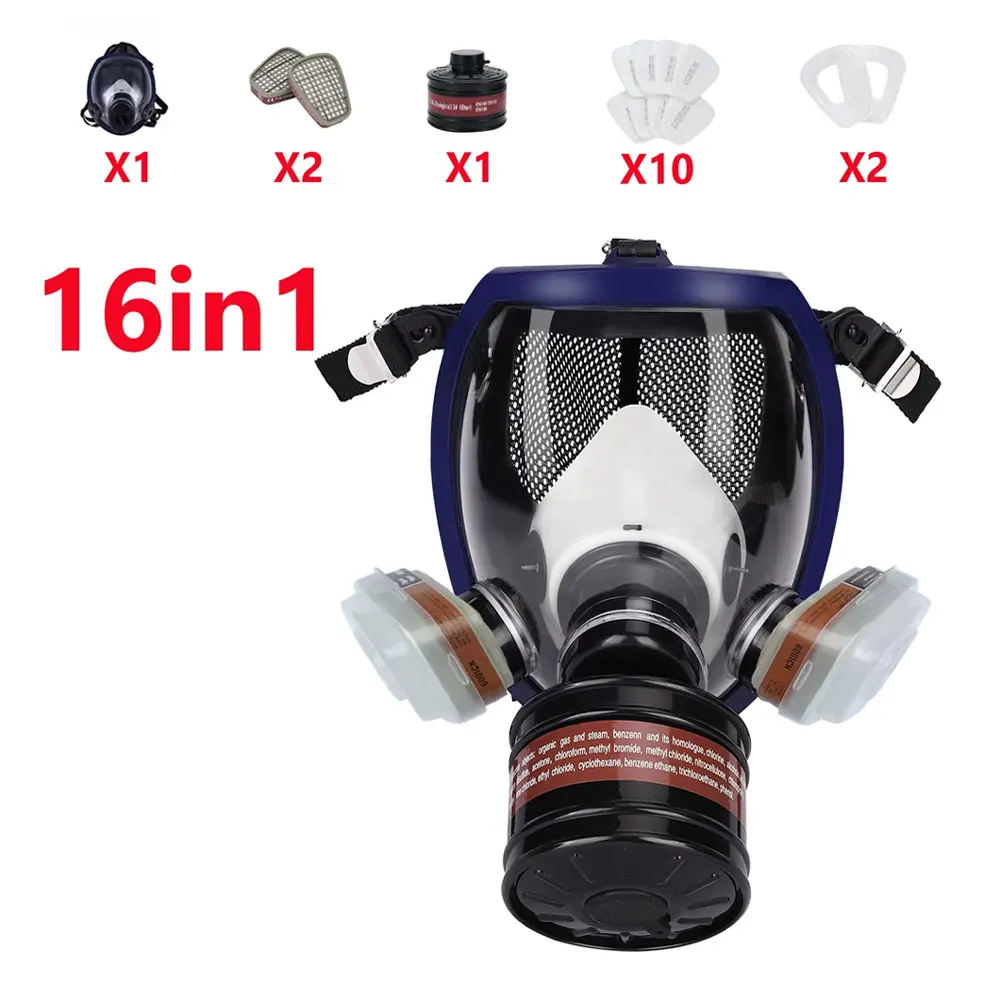 Máscara de gas respirador facial completo con filtro de carbón activo - imagen 3