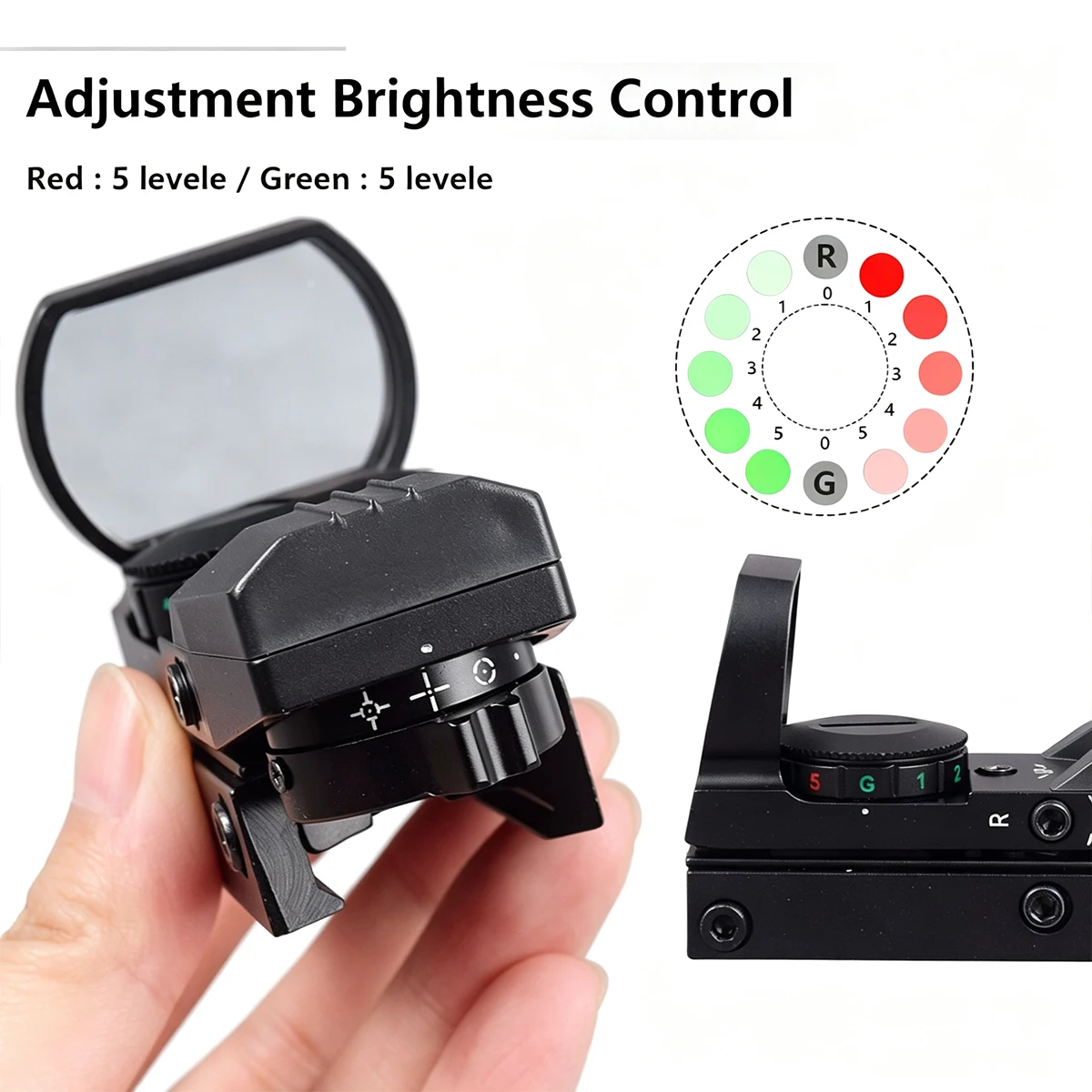 Mira Reflex HD101 de punto rojo y verde para riel Picatinny