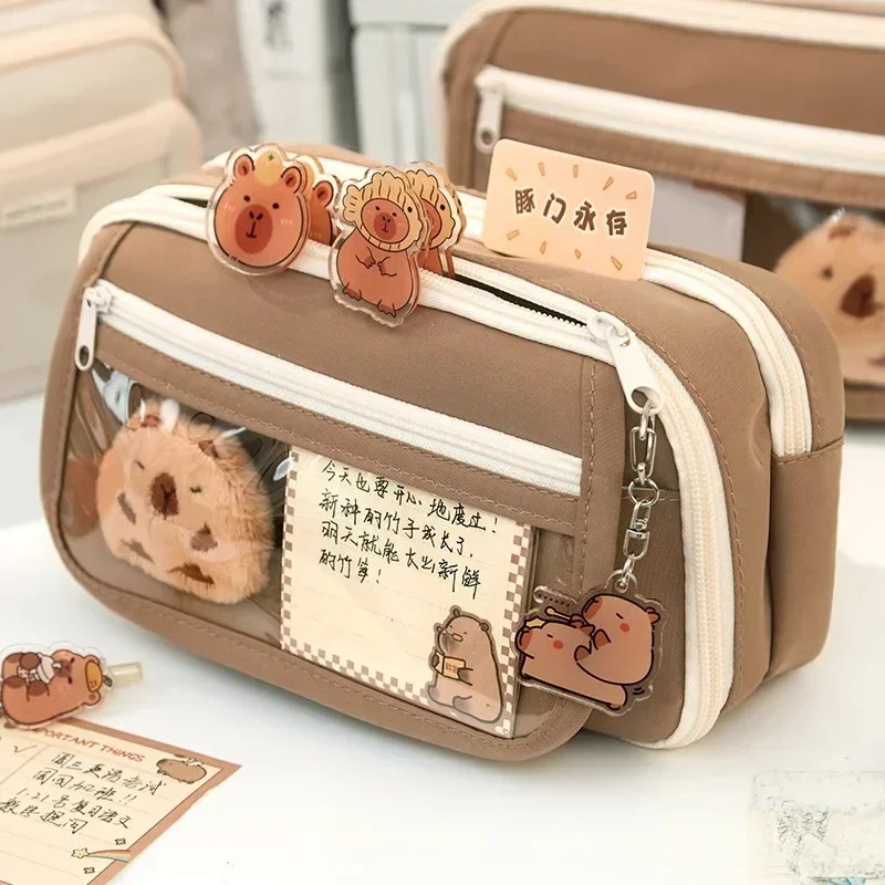 Estuche escolar gran capacidad capibara – bolsa para lápices - imagen 2