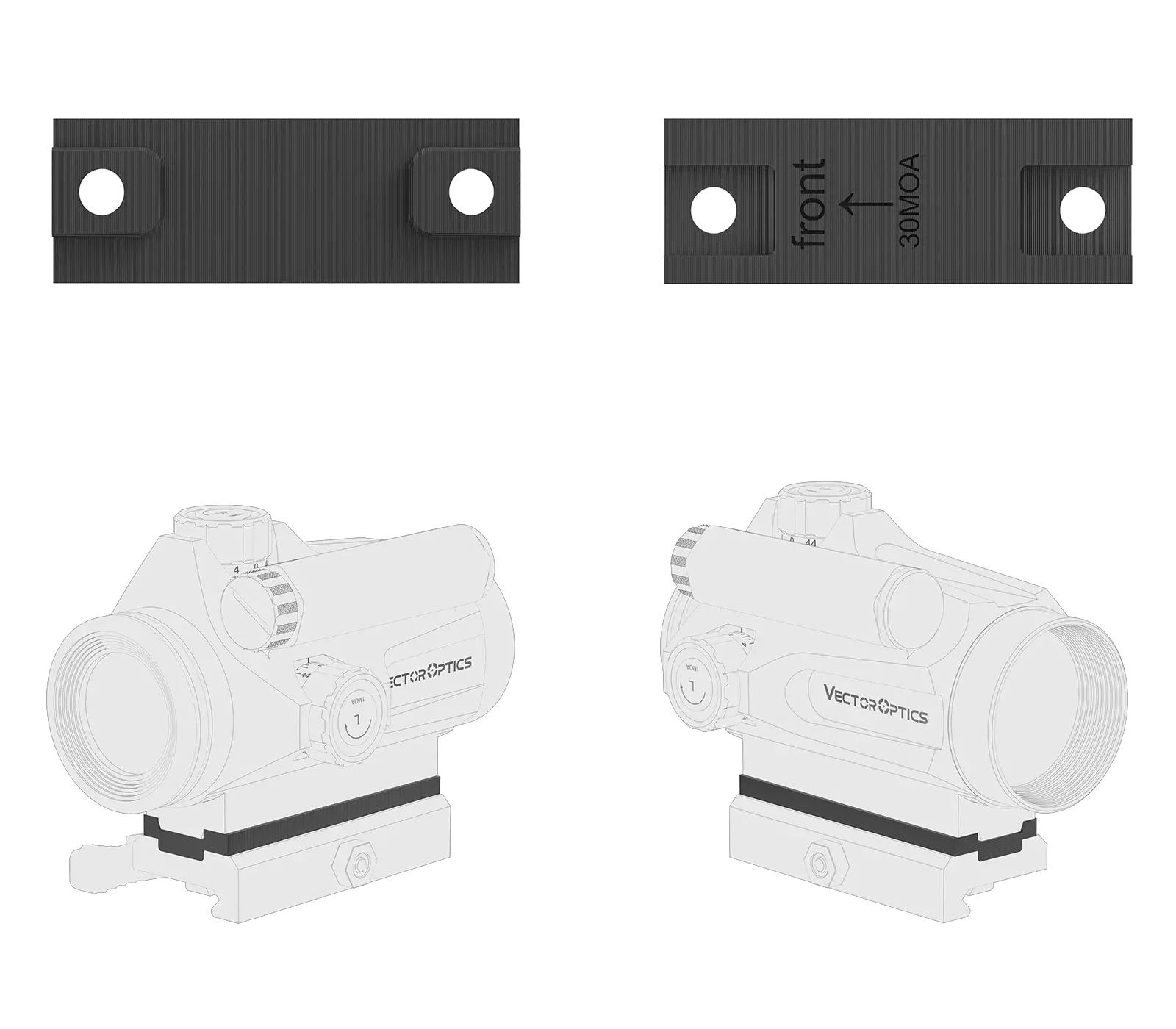 Detalle del adaptador de montaje óptico PETG-CF