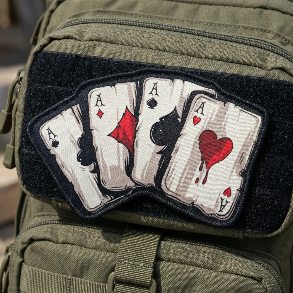 Parche táctico bordado naipes para mochila y uniforme militar - imagen 5