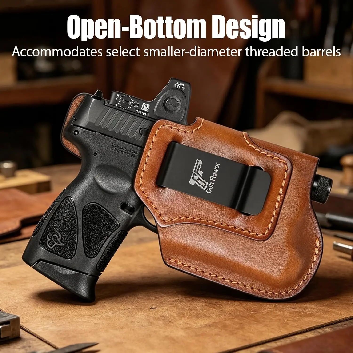 Funda IWB cuero para pistola Taurus G3C/G2C/G2S diestra - imagen 3