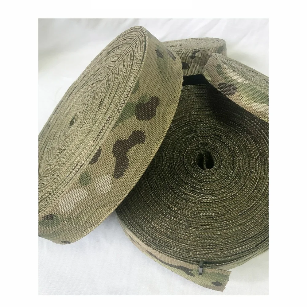 Cinta jacquard camuflaje táctica personalizada para correas exteriores