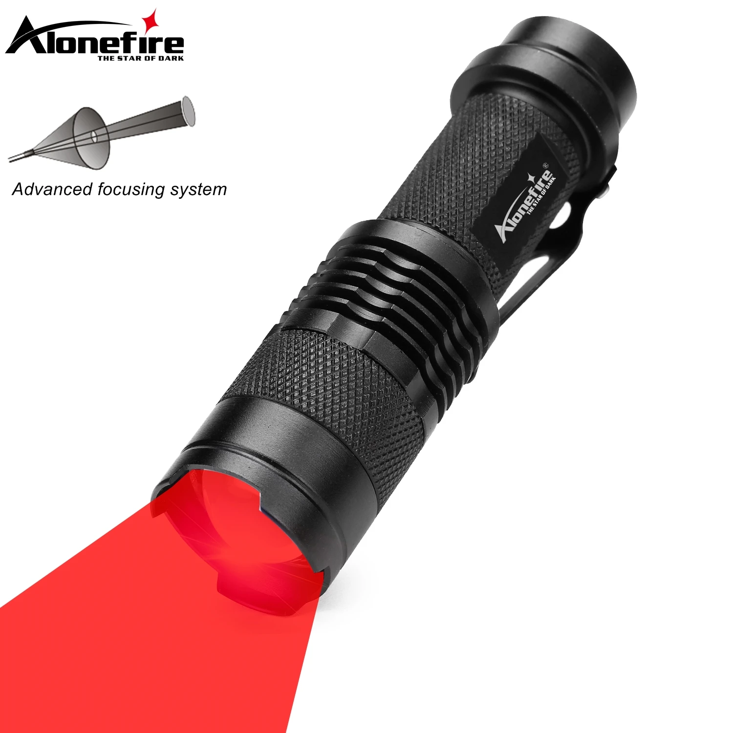 Linterna roja táctica con zoom para observación astronómica