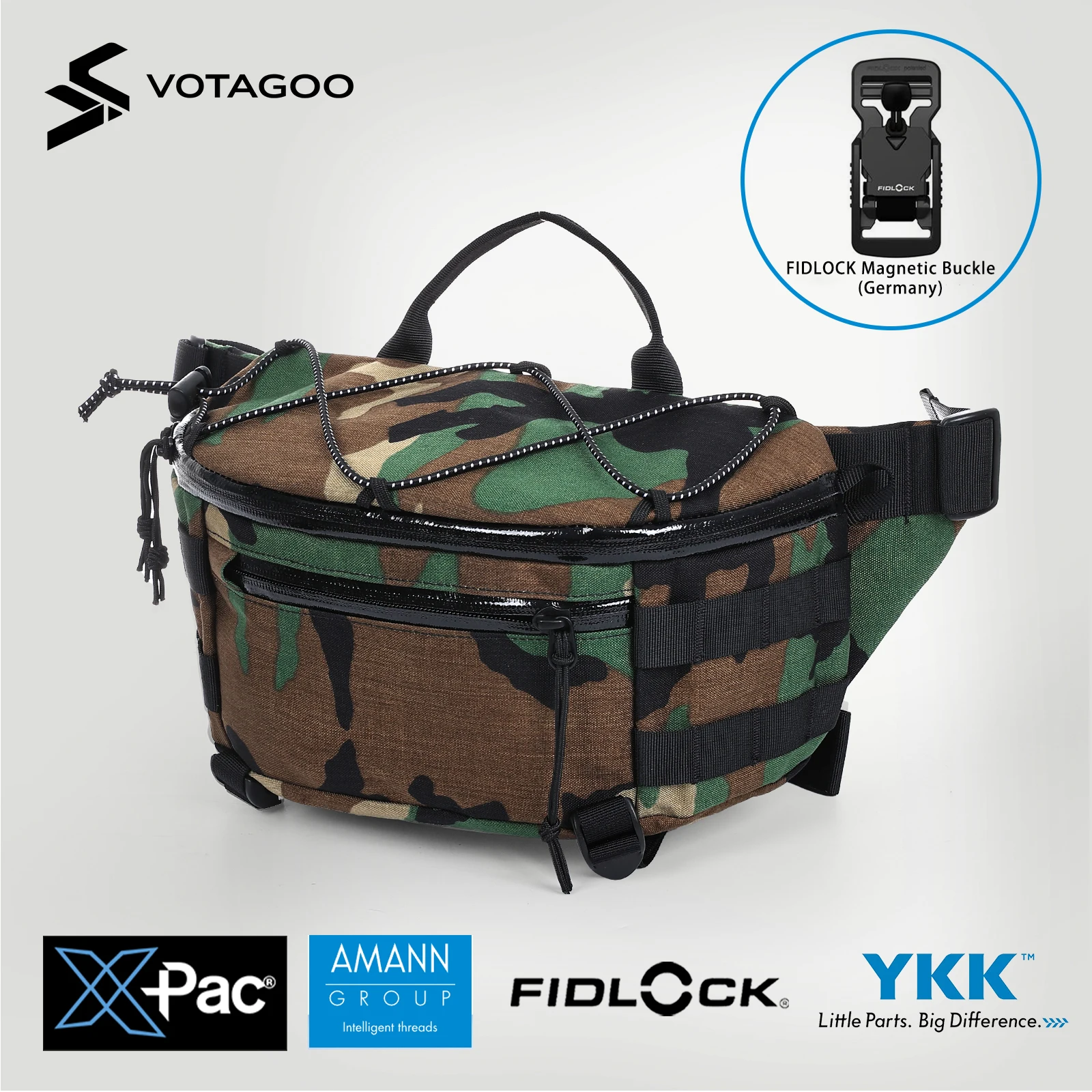 Riñonera táctica VOTAGOO X-Pac, bandolera para senderismo - imagen 3