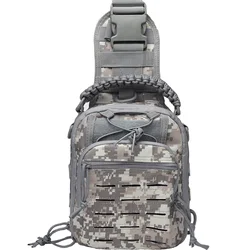 Bolsa táctica MOLLE con perforaciones láser, bandolera aire libre