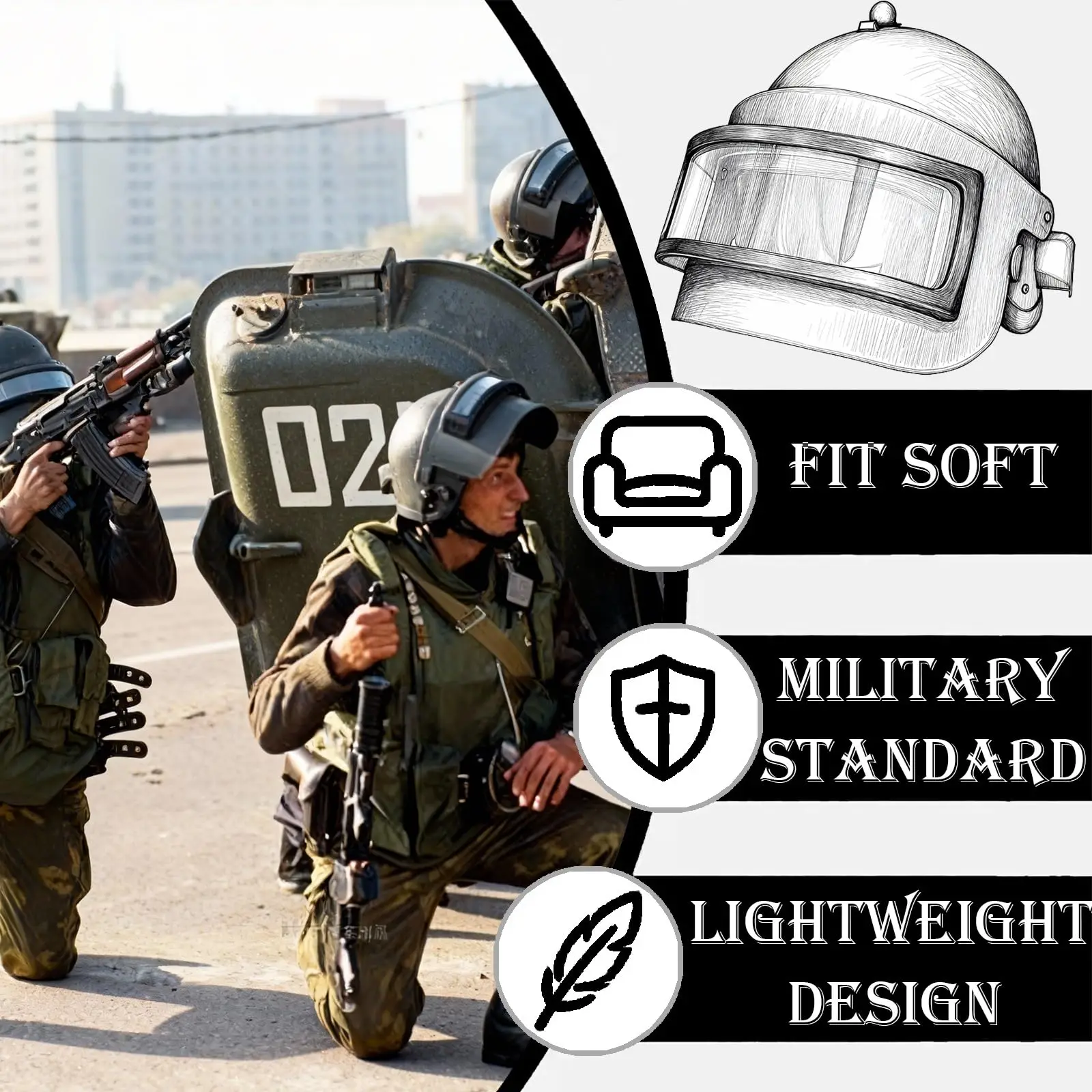 Casco táctico K63 III ABS Airsoft antiimpactos para CS y paintball - imagen 4