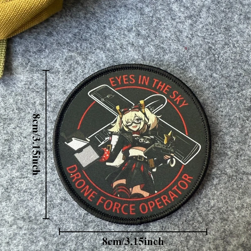 Parche táctico piloto estilo anime con velcro para mochila y brazalete - imagen 4