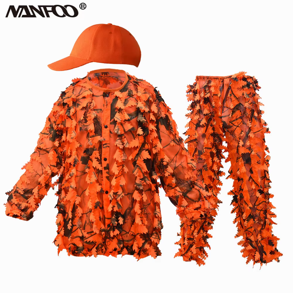 Traje Ghillie Boinic camuflaje hojas arce rojo secado rápido