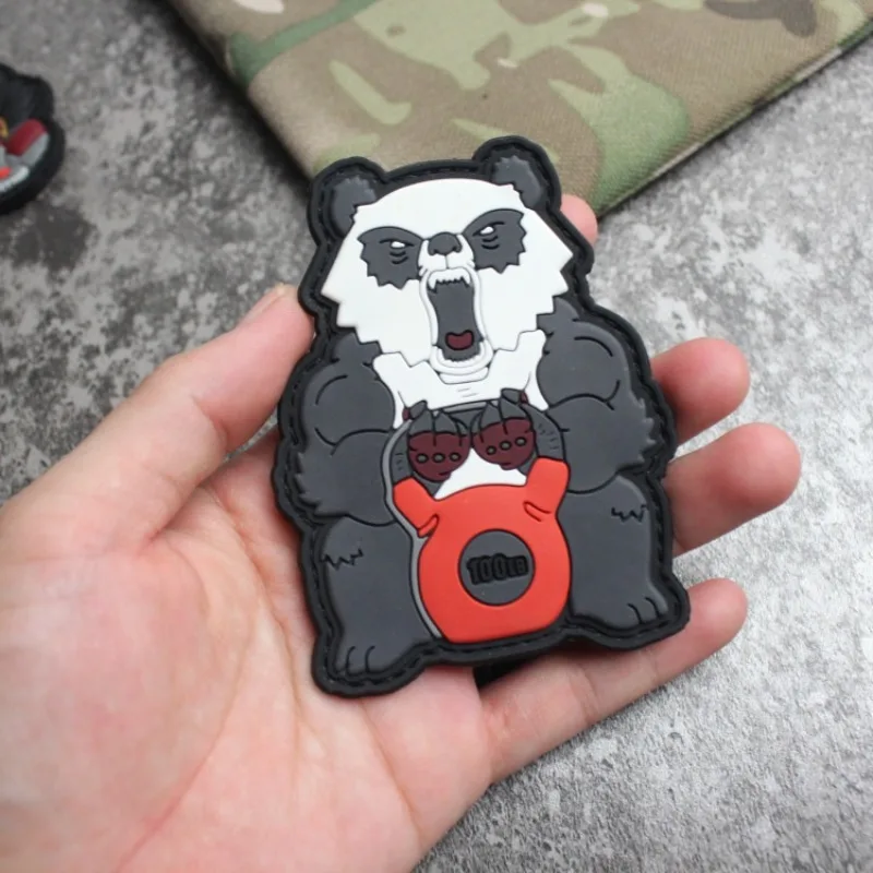 Parche PVC 3D panda adhesivo para mochila táctica y deporte - imagen 2