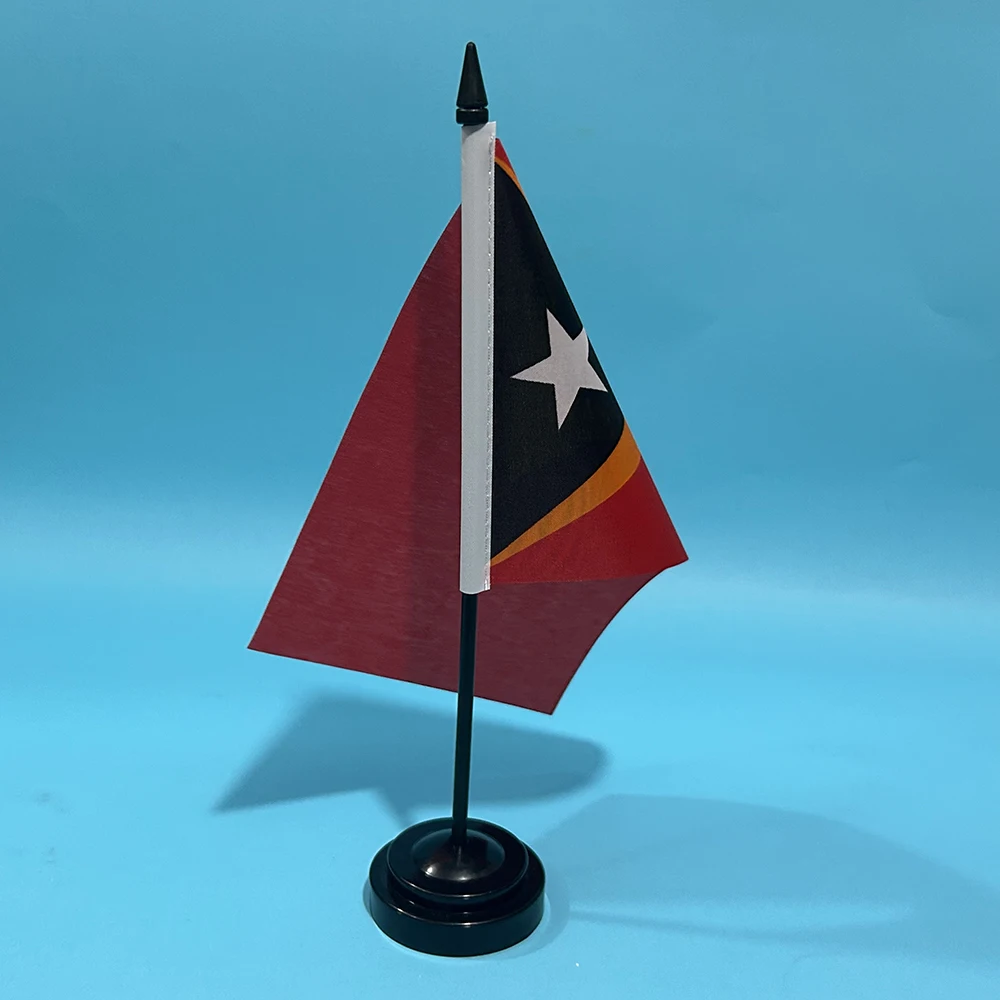 Bandera de Timor-Leste para escritorio, poliéster pequeña