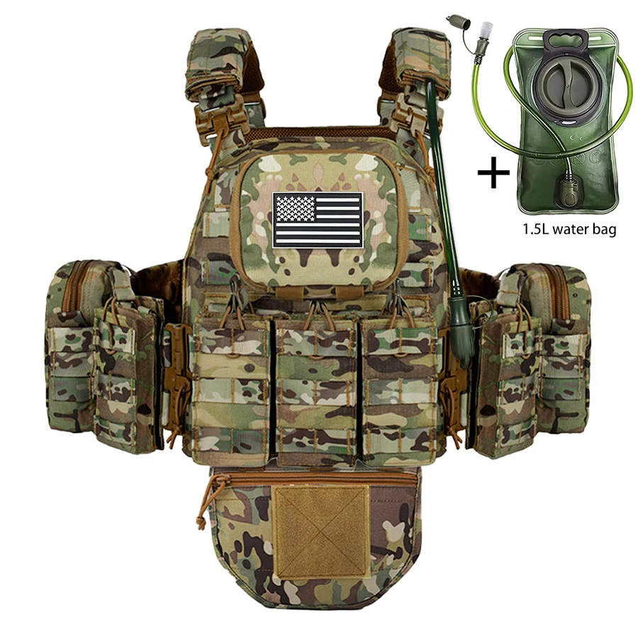 Chaleco táctico exterior con bolsa de agua modular MOLLE para caza - imagen 2