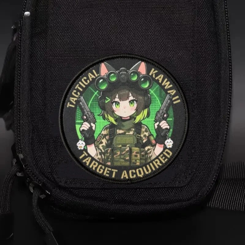 Parche táctico anime chica linda moral con velcro gancho y bucle - imagen 3