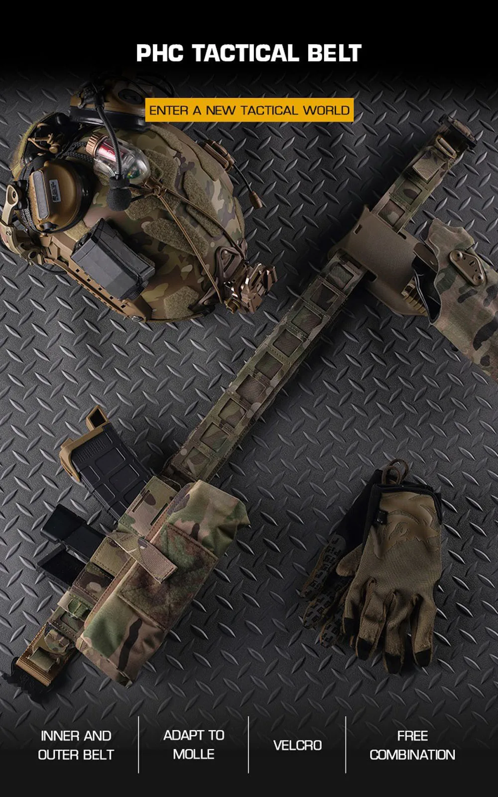 Cinturón táctico MOLLE SINAIRSOFT en color BK