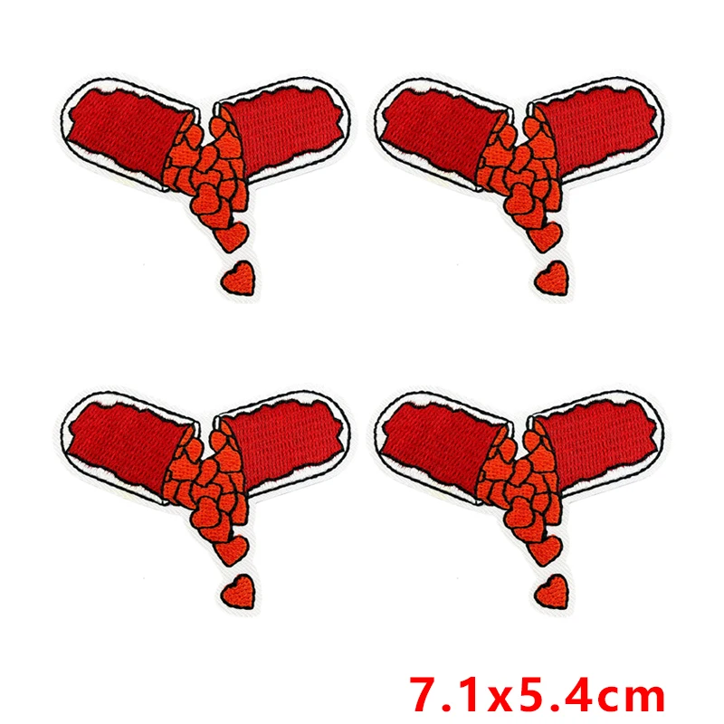 Parches termoadhesivos góticos rojo y negro para ropa y chaquetas