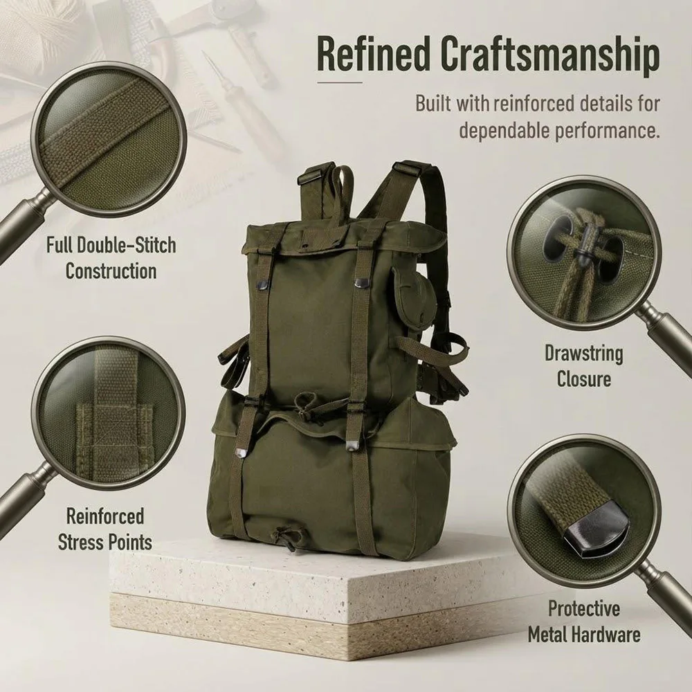 Mochila militar M1945 de lona para senderismo y camping - imagen 5