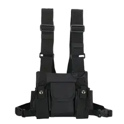 Chest rig táctico negro estilo urbano - bolso de pecho funcional