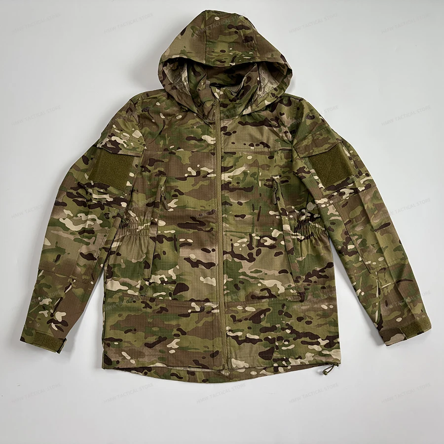 Chaqueta táctica camuflaje ripstop con capucha resistente al desgaste