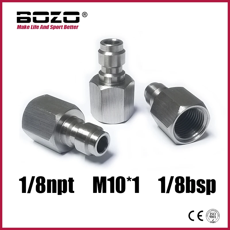 Conector rápido acero inoxidable – Acoplador neumátic 1/8NPT M10x1 - imagen 3