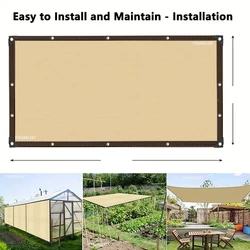 Malla de sombra HDPE beige con protección UV para jardín