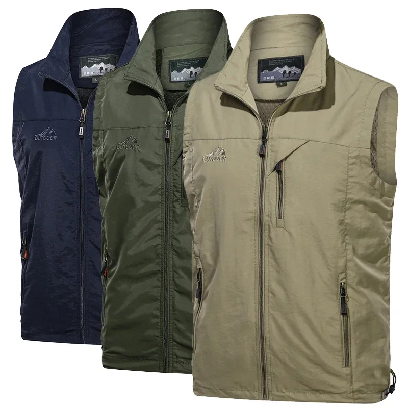 Chaleco impermeable transpirable con bolsillos para senderismo trabajo