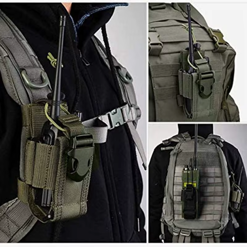 Bolsa táctica MOLLE nailon colgante bolsillo para walkie talkie y caza - imagen 2