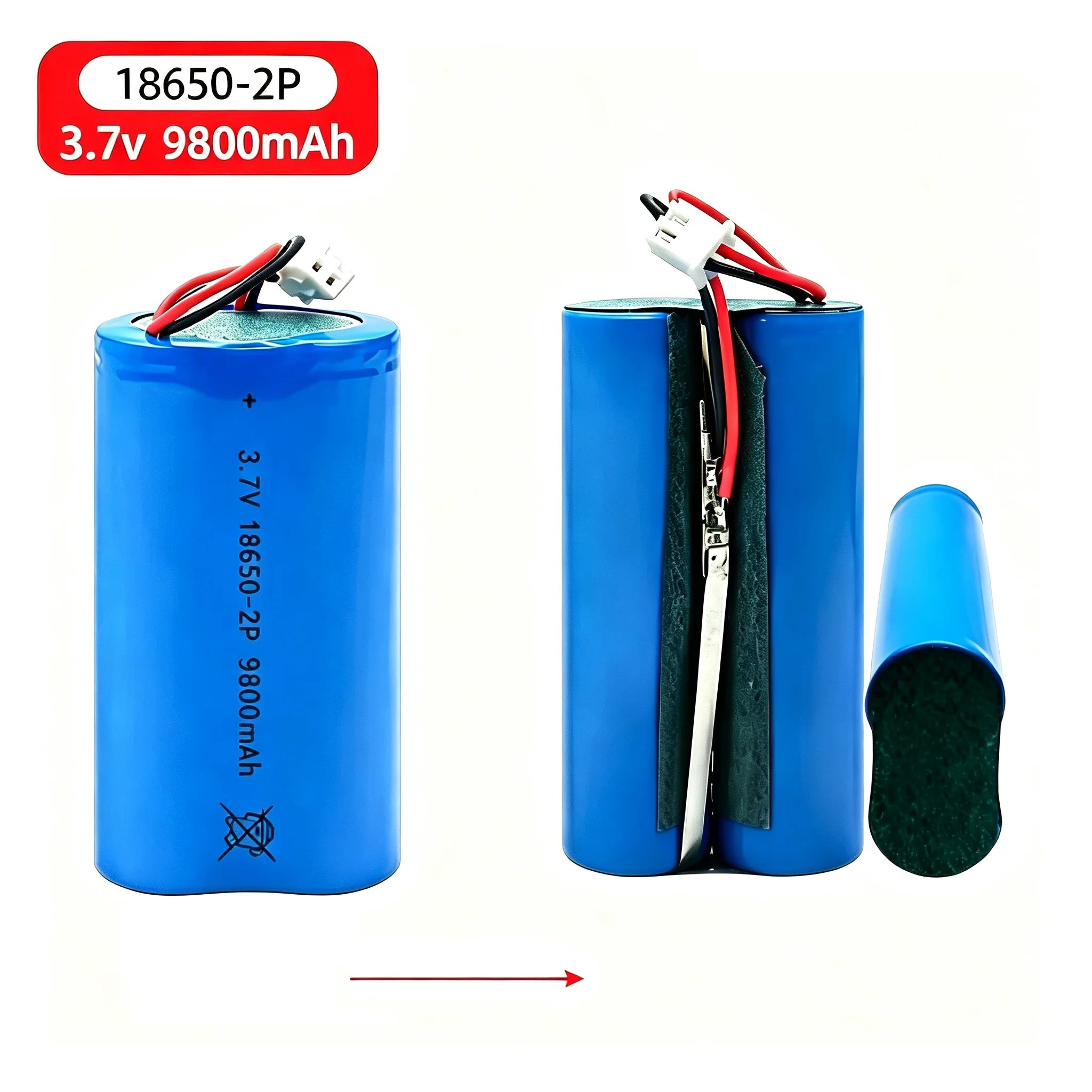 Batería 18650 de litio con protección y conector XH2.54 - imagen 4