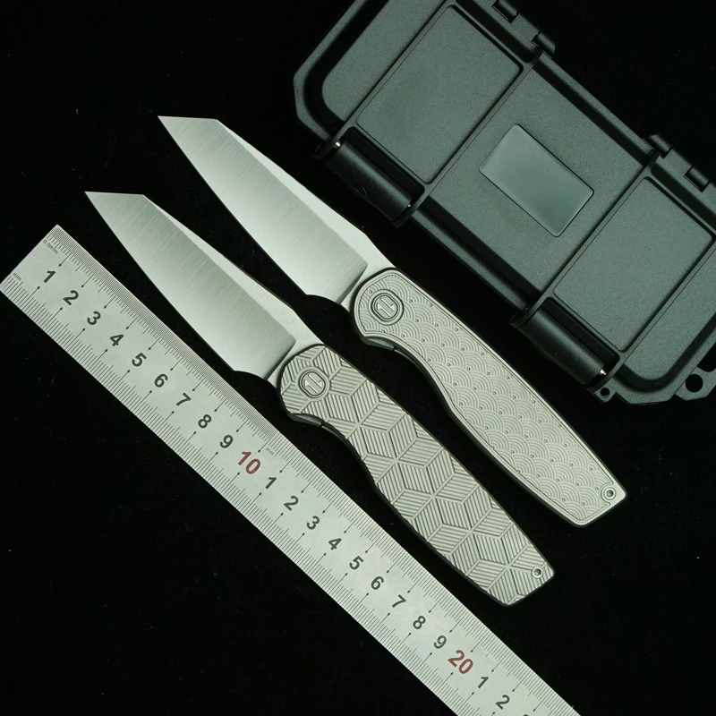 LEMIFSHE Cortex XL Cuchillo Plegable M390 Titanio Marrón EDC