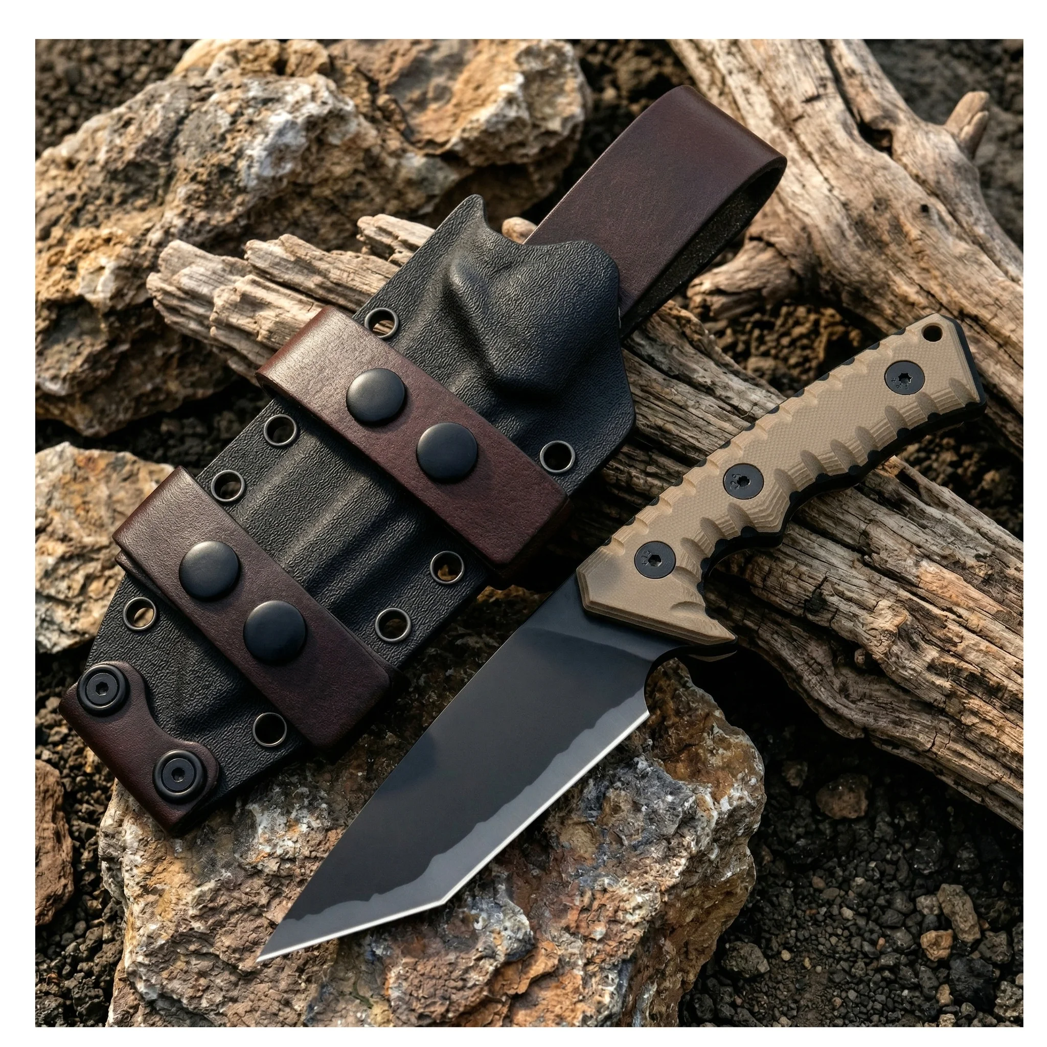 Multiherramienta de supervivencia outdoor con funda protectora