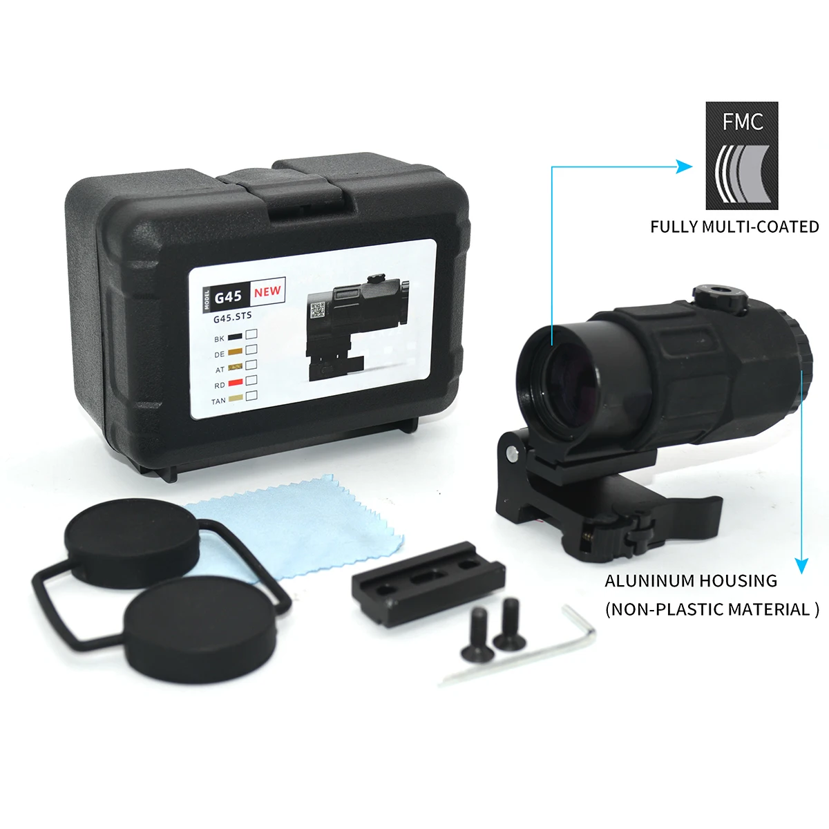 Mira táctica punto rojo con lupa para riel Picatinny Airsoft - imagen 5