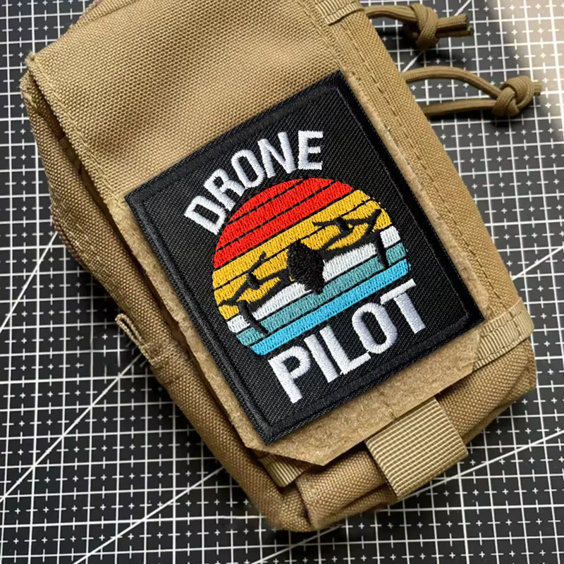 Parche táctico Piloto de dron bordado con velcro para mochila - imagen 4