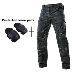 Uniforme táctico camuflaje pantalón cargo con almohadillas Airsoft