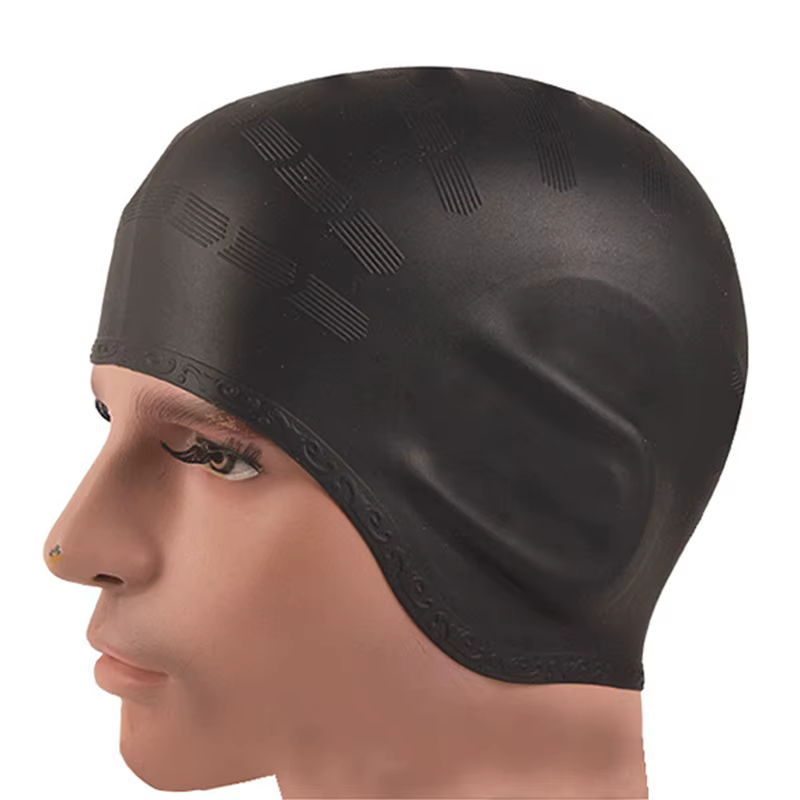 Gorro de natación silicona impermeable pelo largo protección orejas - imagen 3