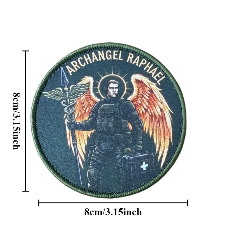 Parche táctico arcángel Rafael con gancho y bucle para mochila - imagen 3