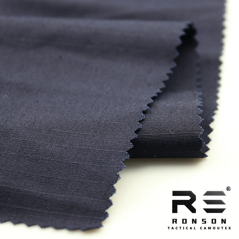 Tela ripstop NYCO azul marino a cuadros para uniformes tácticos - imagen 4