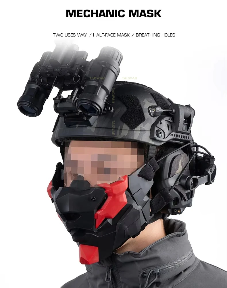 Máscara de mecánico para airsoft con forro de silicona y orificio de respiración