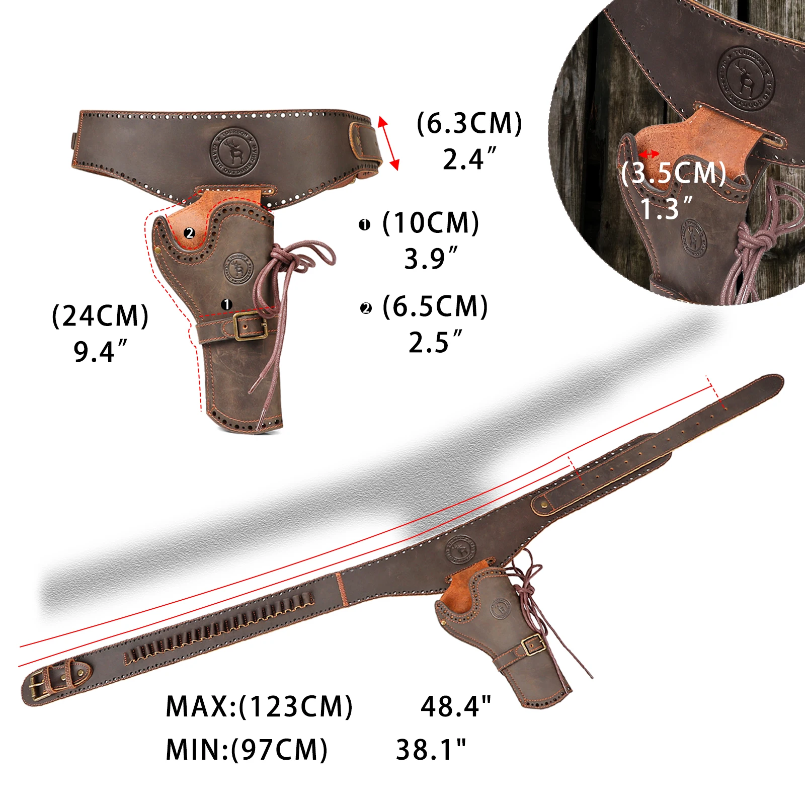 Tourbon funda de pistola de cuero para cinturón de caza táctico - imagen 4