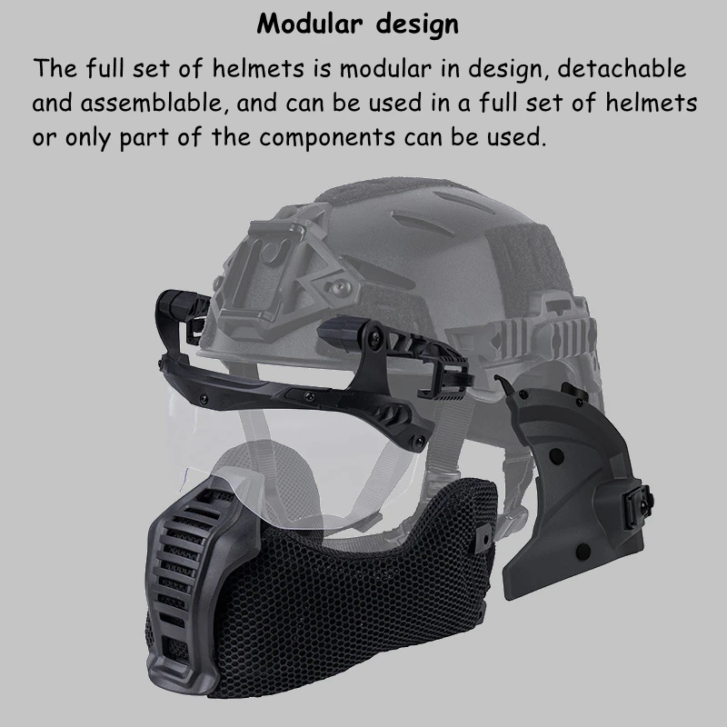Casco táctico con gafas protectoras y protector bucal para airsoft - imagen 5