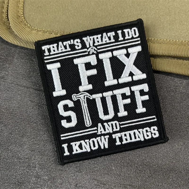 Parche táctico bordado 'I Fix Stuff' – Insignia velcro para mochila militar - imagen 2