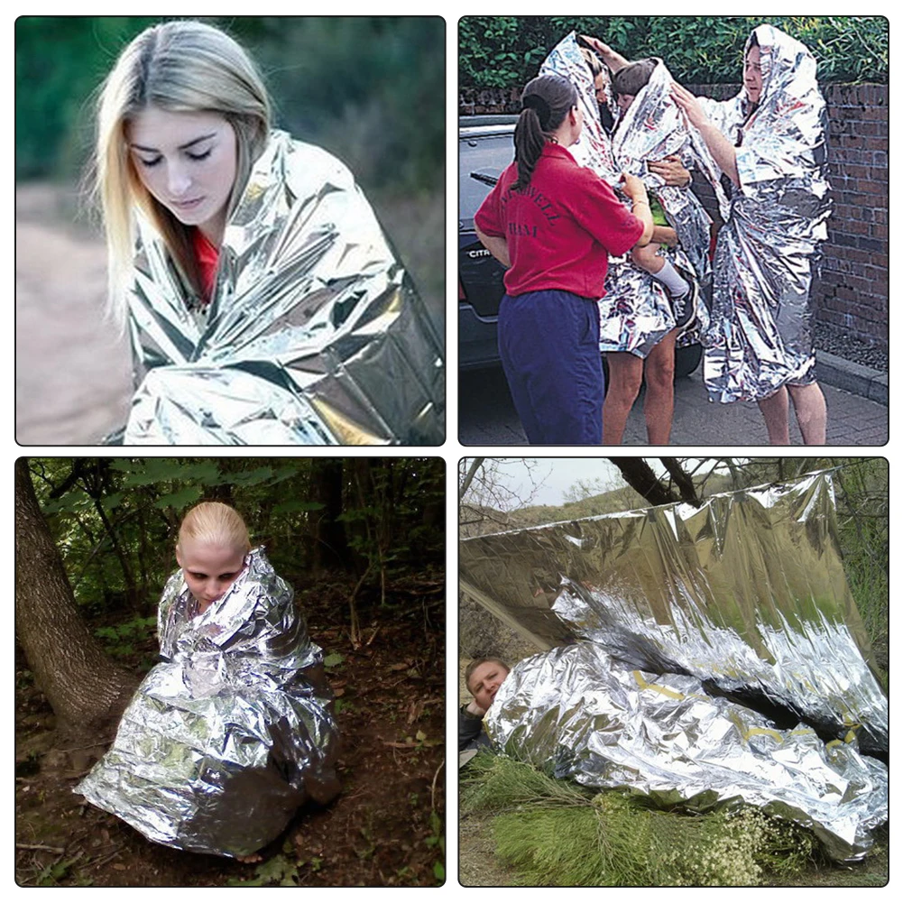 Manta de emergencia térmica Mylar plateada – Supervivencia outdoor - imagen 5