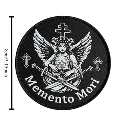 Parche táctico calavera Memento Mori con cruz ortodoxa velcro