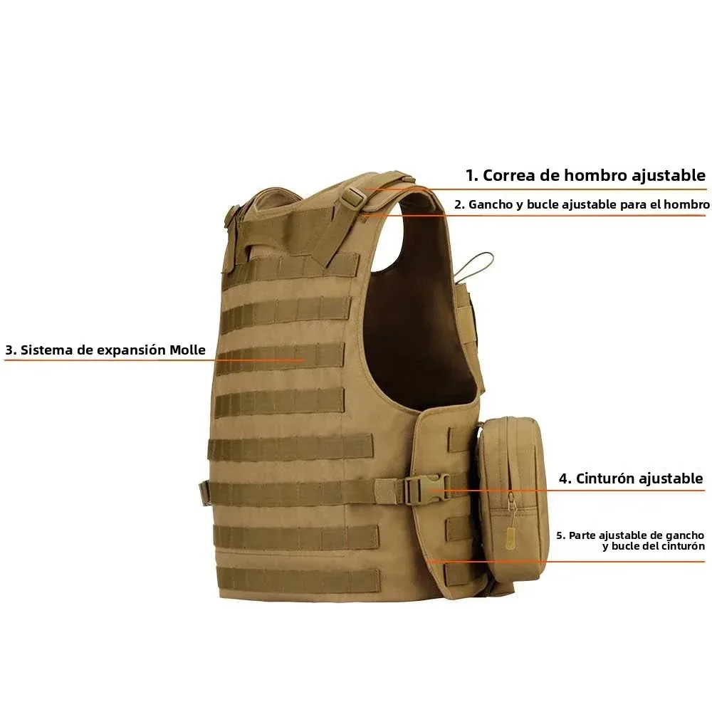 Chaleco táctico SINAIRSOFT MOLLE ajustable para airsoft y caza - imagen 3